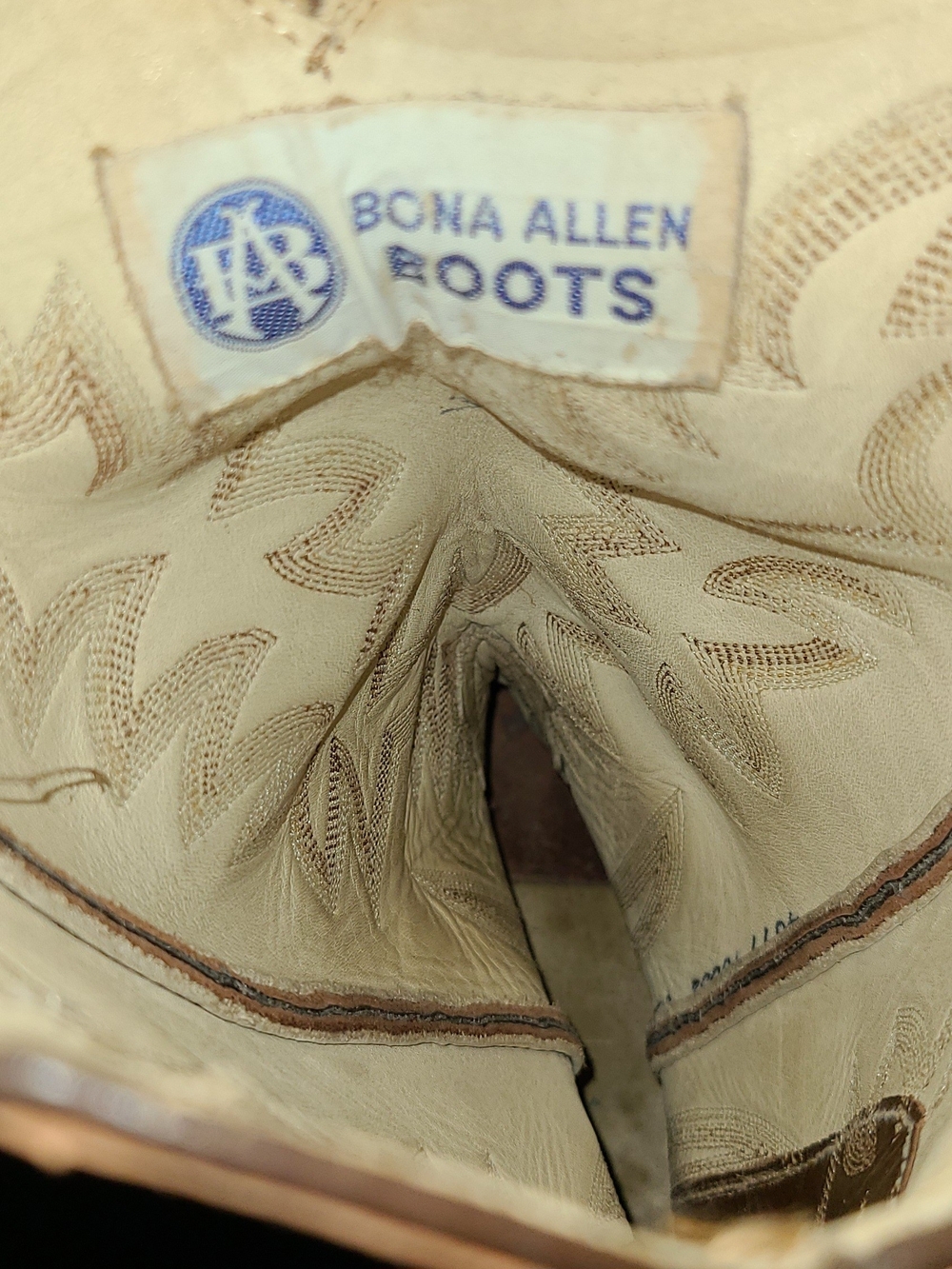 Classic Mens Bona Allen Two-Tone Ostrich Western Boots - Brown & Tan Size 8 1/2D - Picture 10 of 14